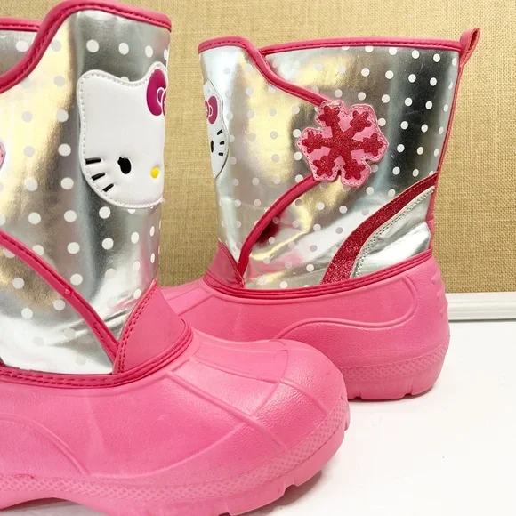 Hello Kitty Girls Snow Boots Size 5 - Picture 3 of 10